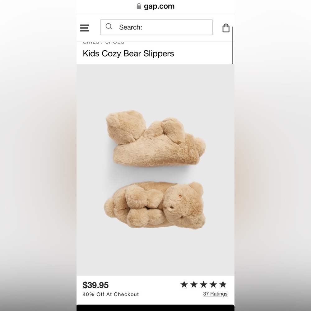 NWT GAP Bear Slippers